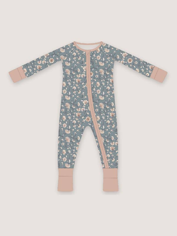 Konvertibel To-vejs Lynlås Én Del | Støvet Blå Blomstret for engroshandel hos Bleu & Co