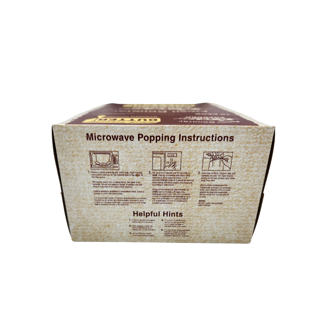 Amish Country Popcorn - Wholesale Popcorn Kernels - 10pk Microwave Buttery White Hulless Popcorn  6