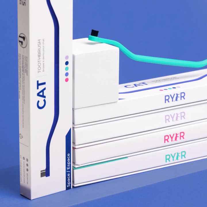 RYERCAT - Vente Brosse – chat et chien - Lot de brosses à dents à micro-tête et double face pour chat, couleurs mélangées !3