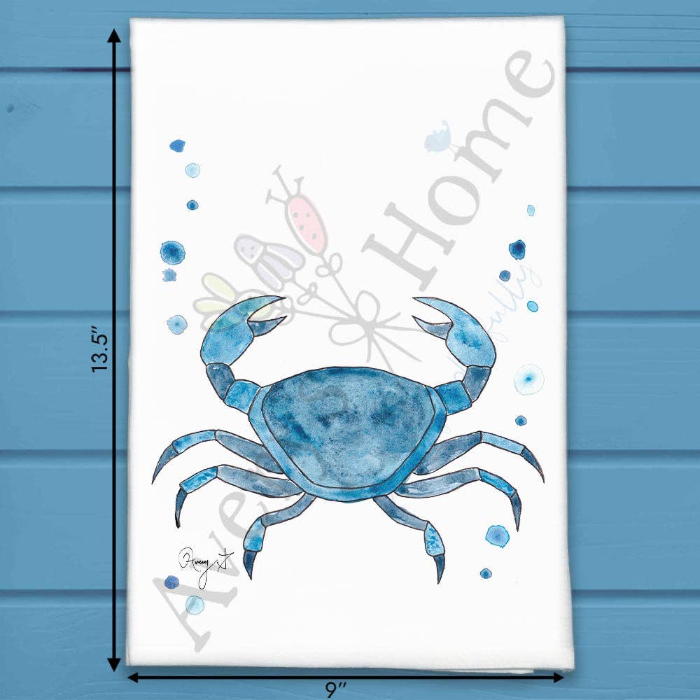 Avery's Home - Wholesale Tea Towel - Navy Stone Crab Tea Towel0