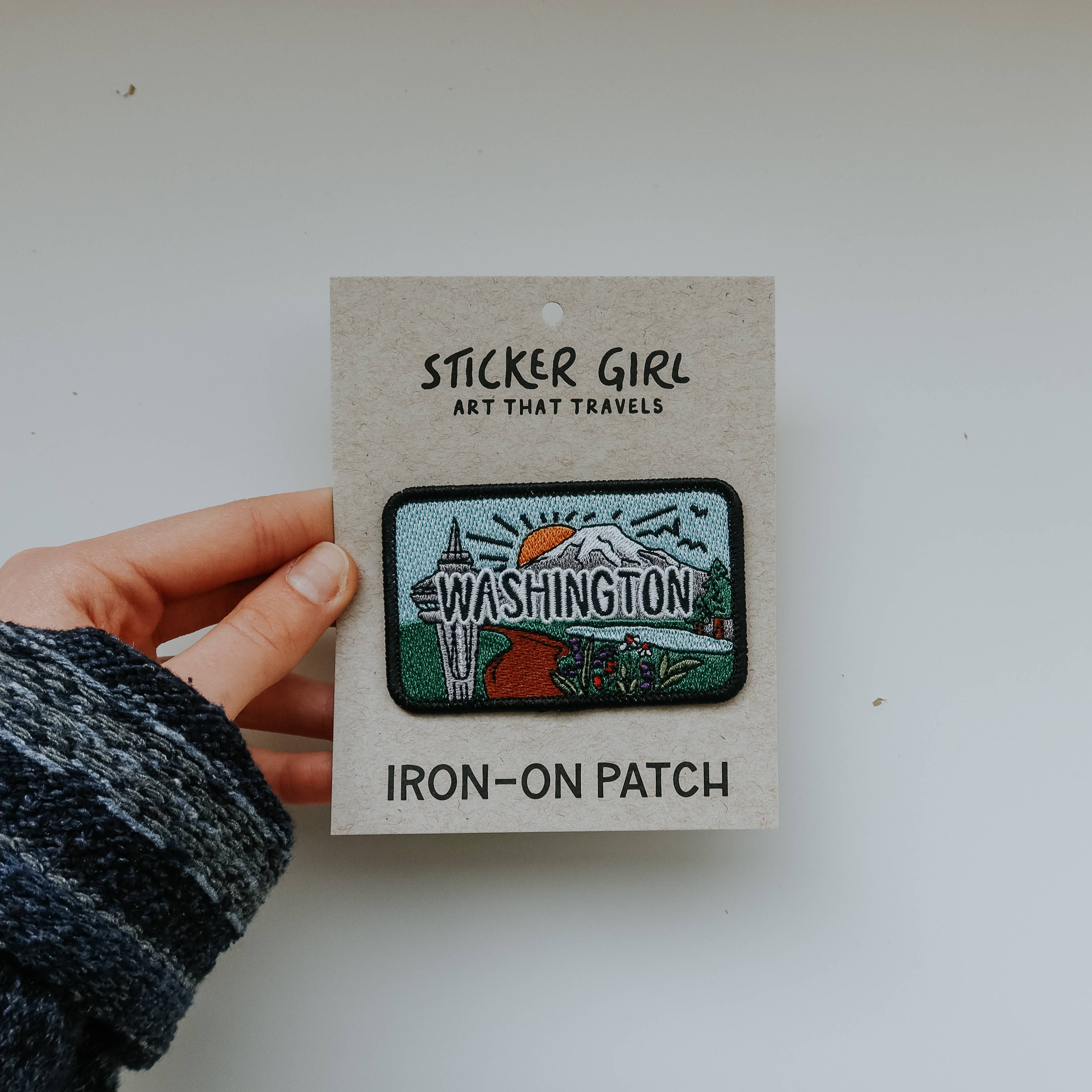 Sticker Girl – Engroshandel Patch – Washington Rektangel Broderet Strygemærke
