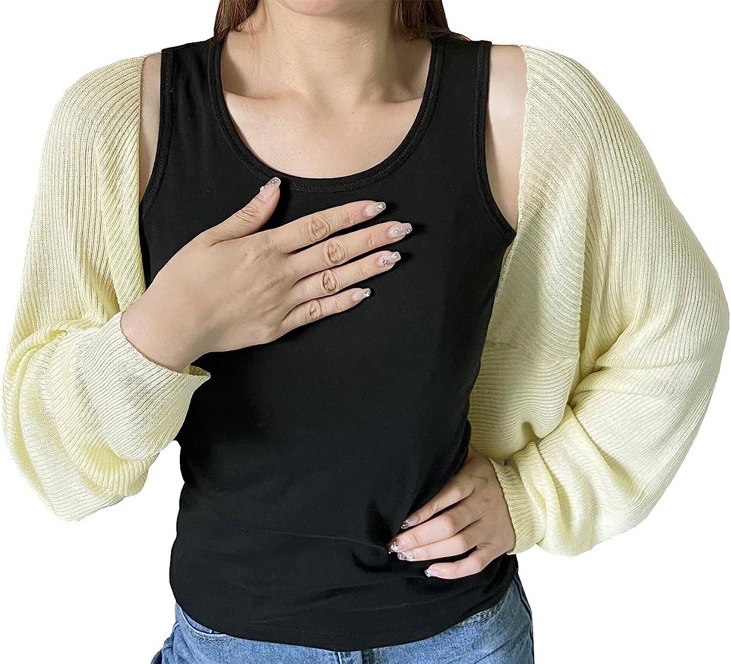 Fennco Styles – Engroshandel Cardigan - Dame – Ribstrikket cardigan bolero shrug4