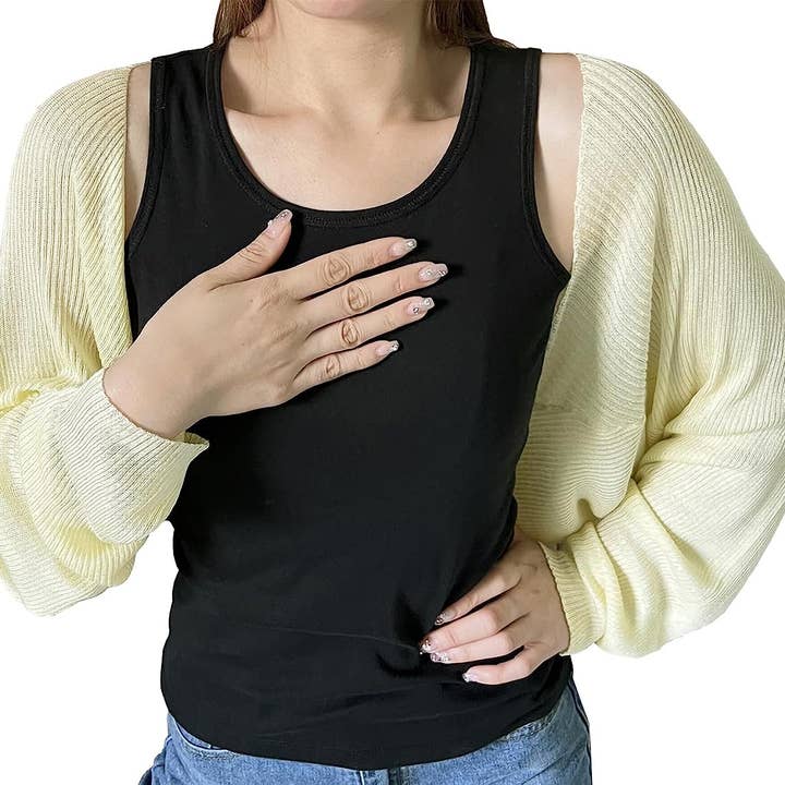 Fennco Styles – Engroshandel Cardigan - Dame – Ribstrikket cardigan bolero shrug4