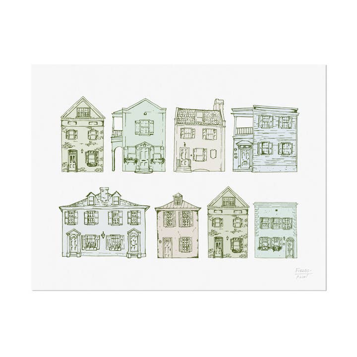Huizen van Charleston Art Print voor wholesale door Statement Goods