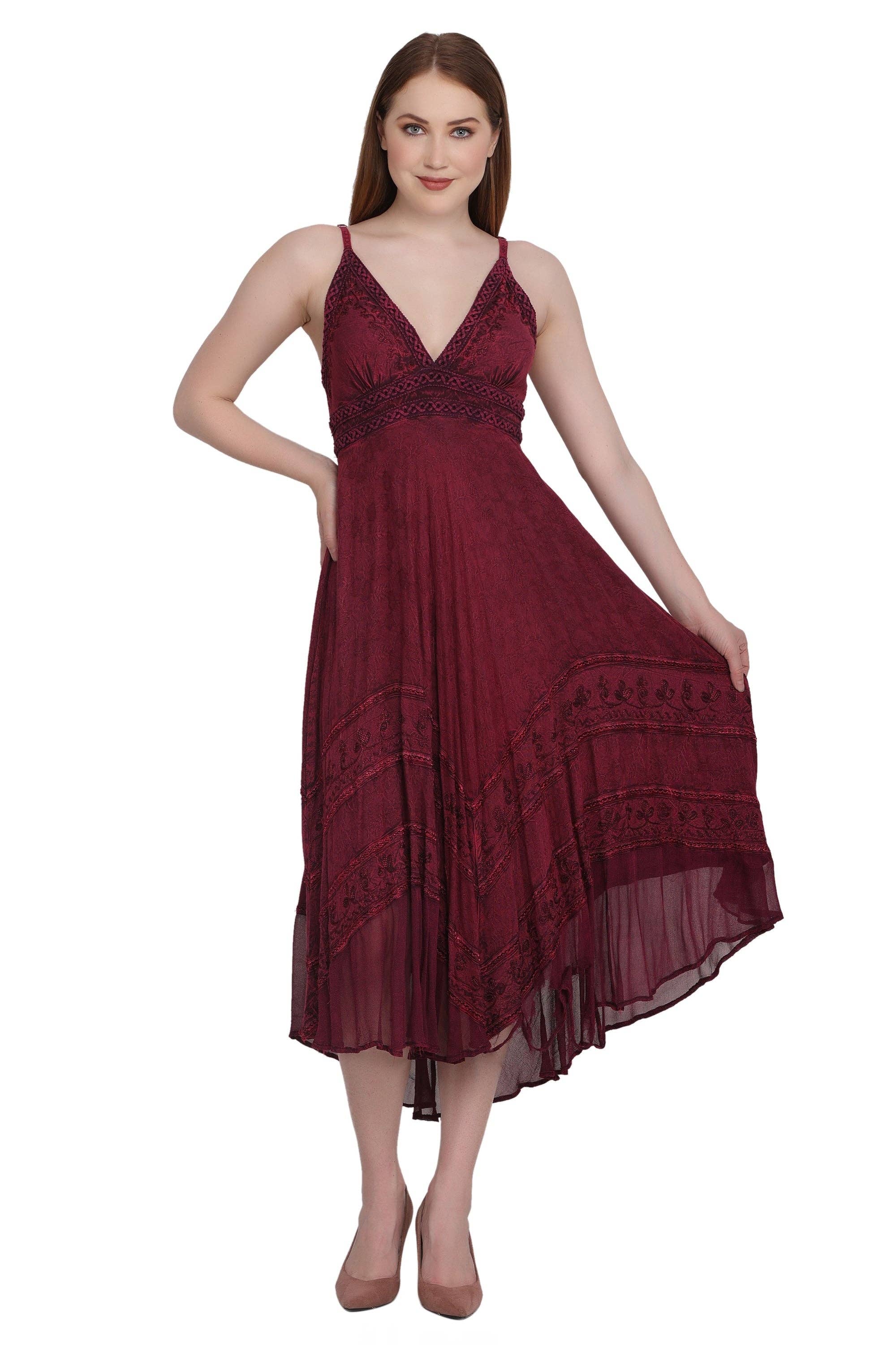 Advance Apparels - Wholesale Dress - Women's - Back Tie Acid Wash Dress (S/M-1X/2X) 4 Colors ADL-3033313