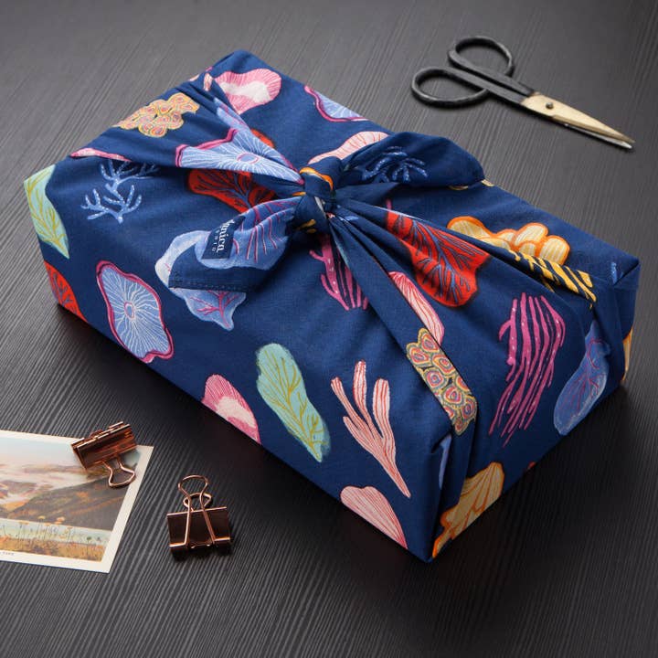 Danica Studio - Wholesale Flat Wrap - Danica Studio Neptune Reusable Gift Wrap 32 x 32 inches4