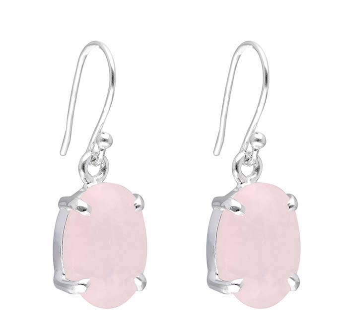 Tiramisu – Brincos de argola por atacado – Brincos pendentes de prata esterlina de quartzo rosa 9252