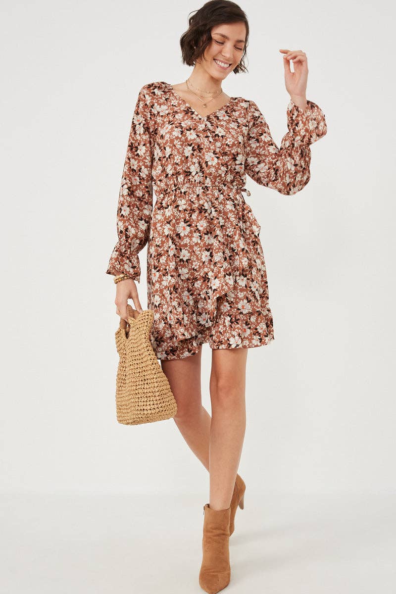 Hayden LA – Vestido - Mulher por atacado – Vestido feminino estampado floral com punho apertado12