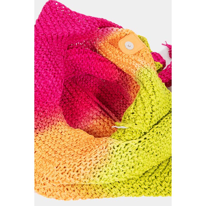 Collections by Fame Accessories - Wholesale Tote Bag - Women's - Intricate Braided Ombre Tote Bag2