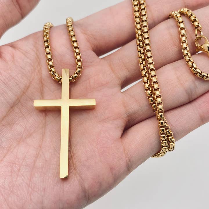 Mio Queena - Wholesale Pendant/Charm Necklace - Glossy Cross Stainless Steel Pendant Necklace - MJ/MNP