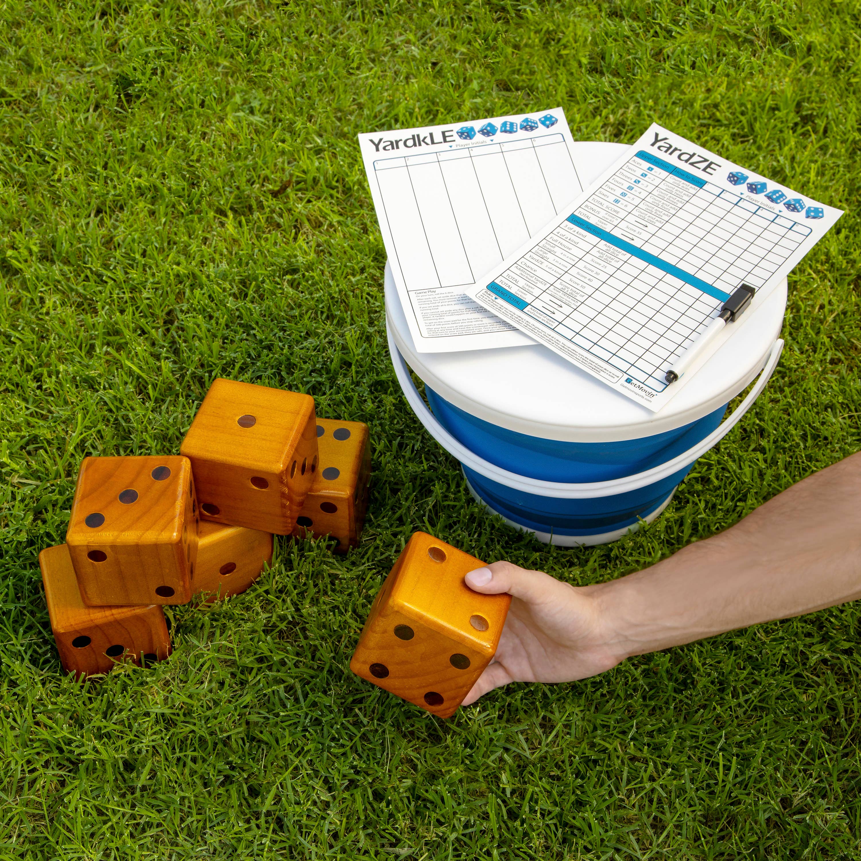GetMovin' Sports - Wholesale Dice - Giant Stained Yardzee and Yard Farkle Dice Set (All Weather)1