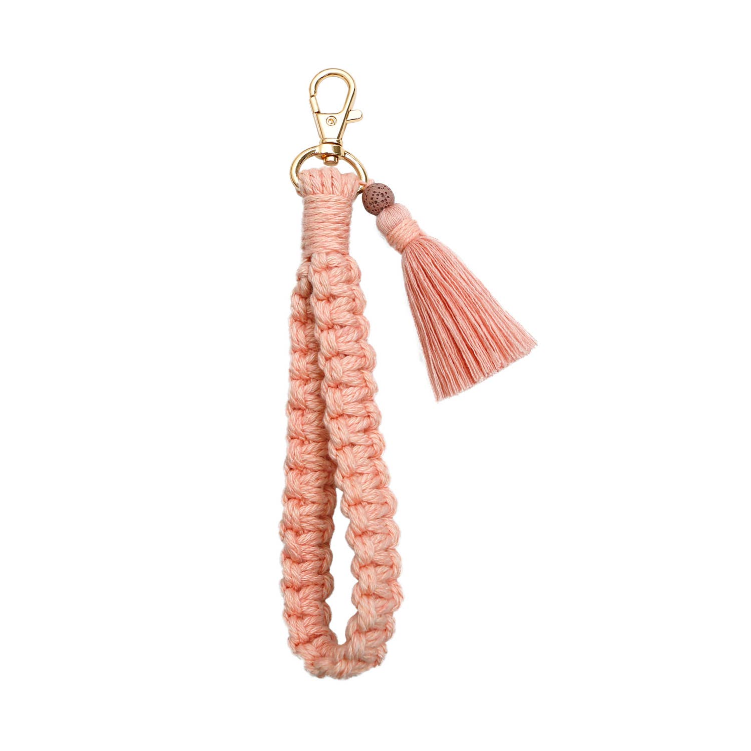 Assorted Macrame Flat Square Knot Wristlet Keychain with Tassel for wholesale on Faire3