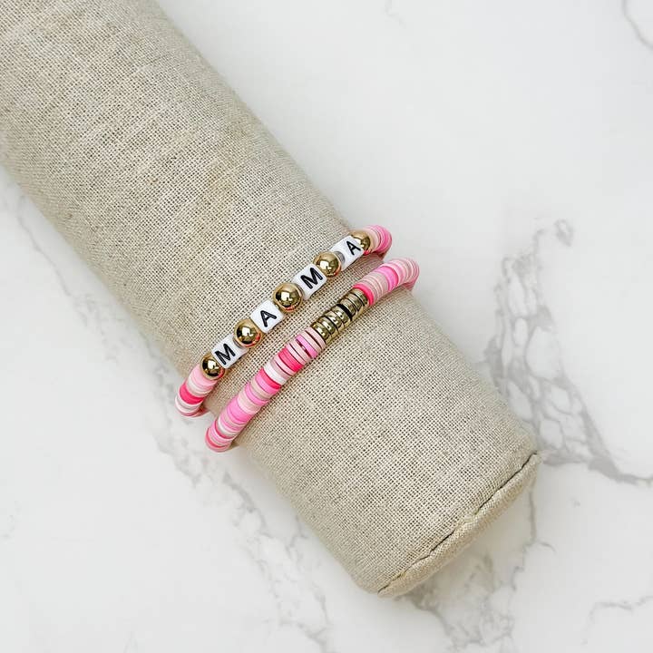 Prep Obsessed Wholesale - Wholesale Beaded Bracelet - 'Mama' Stretch Bracelet Sets