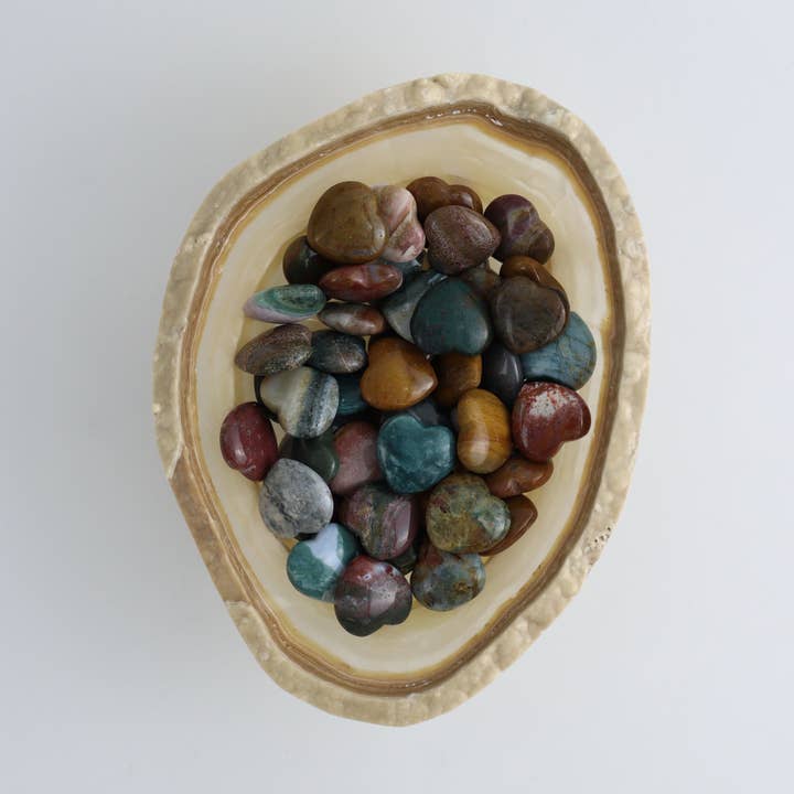 Mi Esperanza Minerals - Wholesale Spiritual Stone/Crystal - 1/2kg Ocean Jasper Hearts0