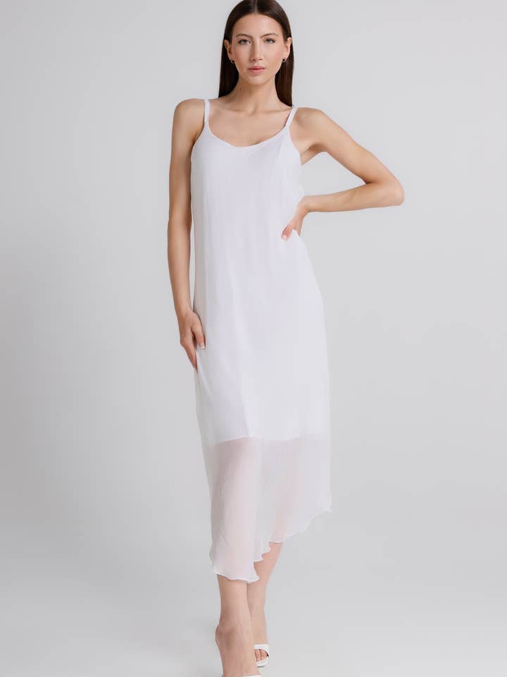 Rachel Silk Midiklänning (DT224) för wholesale av TINA Stephens Italy/Tees By Tina