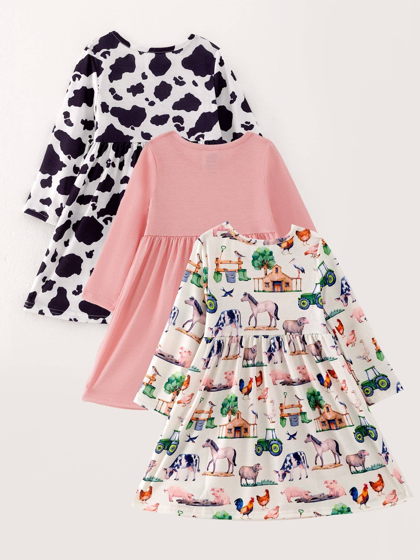 Rylee Faith Designs - Wholesale Dress Set - Baby - Girls Dress Of 3 Pcs In One Package Fall Print Girls Dress1