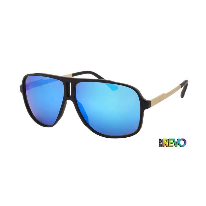 Mens Aviator Large Frame Color Mirror Assorted Colors Revo for wholesale by Shark Eyes, Inc