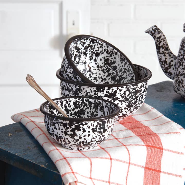 CTW Home Collection - Wholesale Bowl - Set of Three Splattered Enamel Bowls