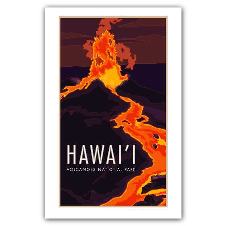 Póster del Volcán de Hawái para venta al por mayor de Travel Posters by M&W Design Co.