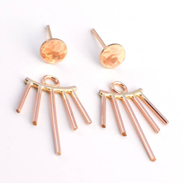 14 K Gold Filled Moonbeam Ear Jackets and Full Moon Combo for wholesale by Renegade Silver