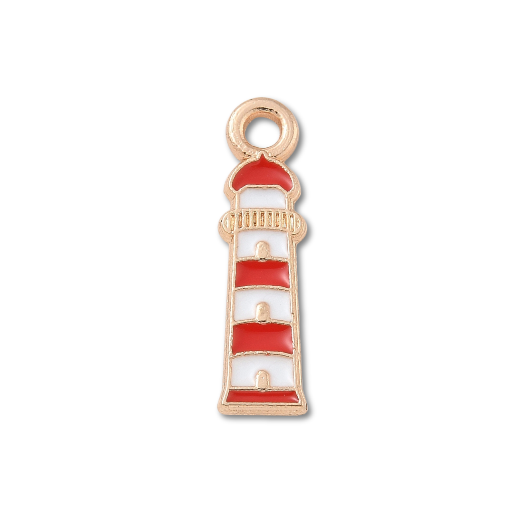 Love, Paige Designs - Wholesale Individual Charm/Pendant - Lighthouse Gold Red Charm0