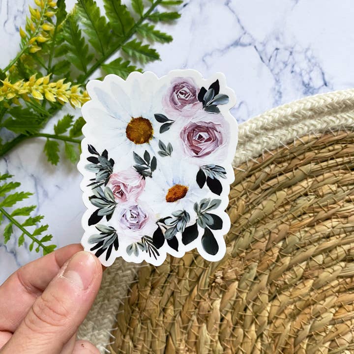 Daisy & Rose Sticker for wholesale by Marta Lewandowska Art