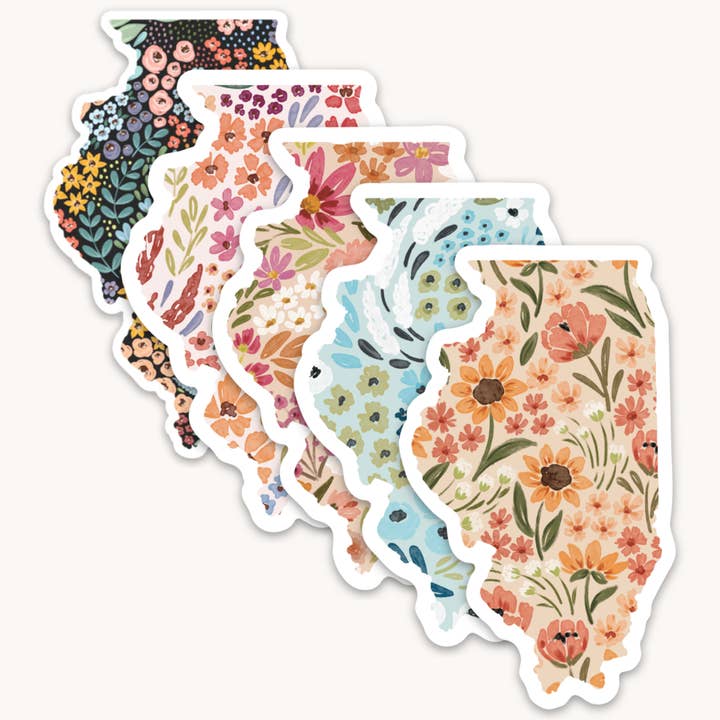 Illinois State Floral Sticker 3x2in. for wholesale by Elyse Breanne Design