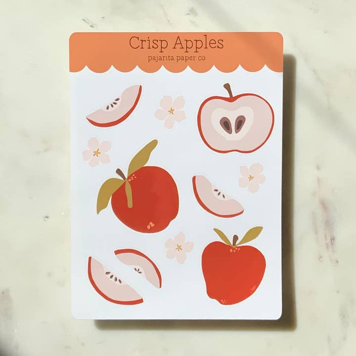 Crisp Apples Sticker Sheet for wholesale by Pajarita Paper Co