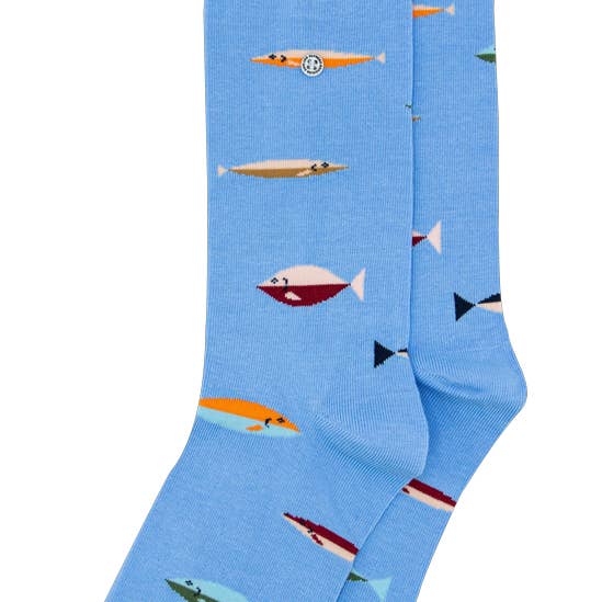 Socken Fish in Hellblau für den Großhandel von Alfredo Gonzales