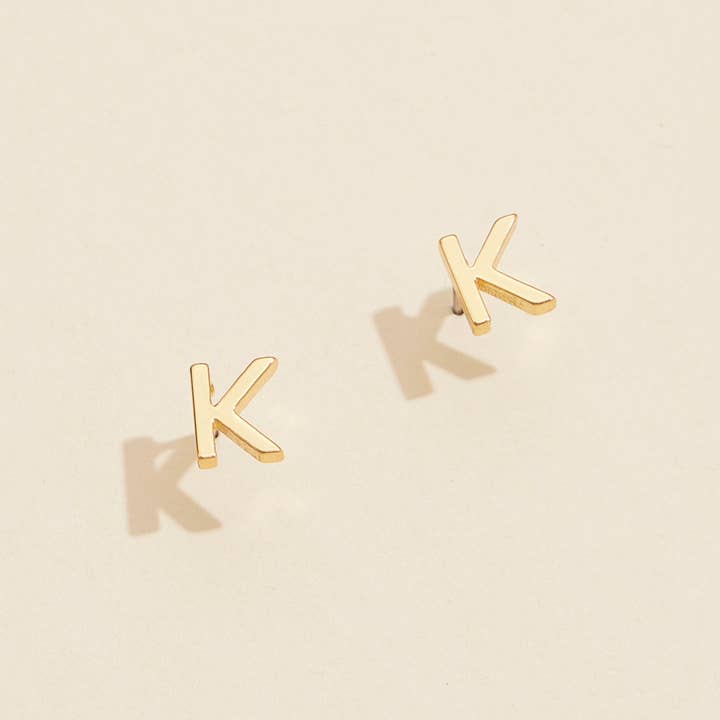 Assorted Initial Metal Stud Earrings for wholesale on Faire7