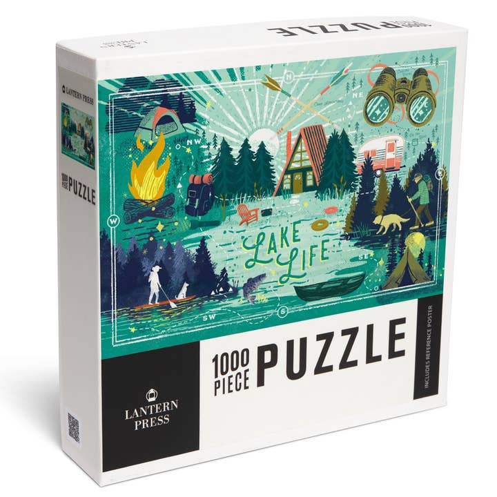 PUZZLE DE 1000 PIÈCES Série Lake Life, Lake Life Collage pour la vente par Lantern Press