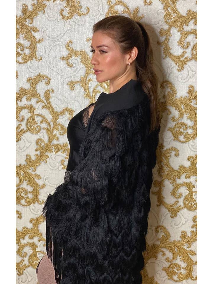 Festivo kimonos - Wholesale Kimono - Women's - The Fringed Kimono - Black - Unisex - Festival Clothing8