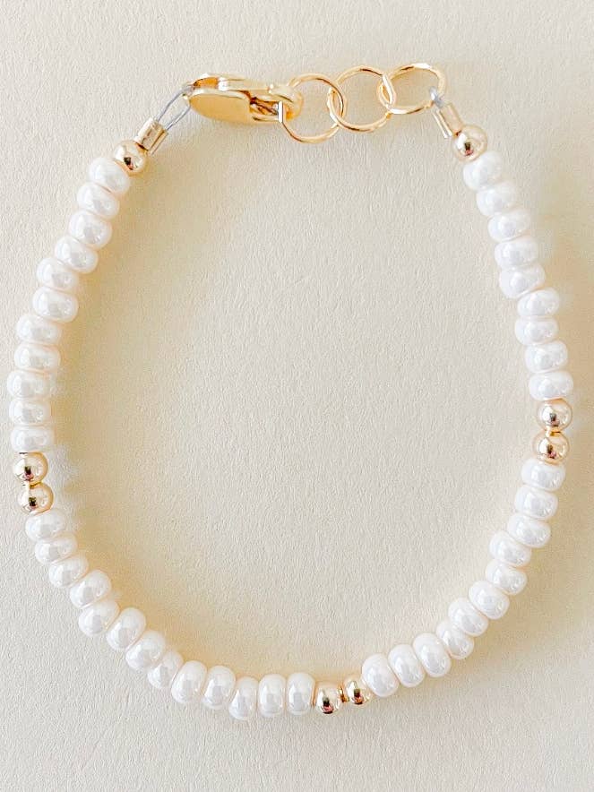 Gold filled cream layer bracelet for wholesale by LITTLELUNDSCO