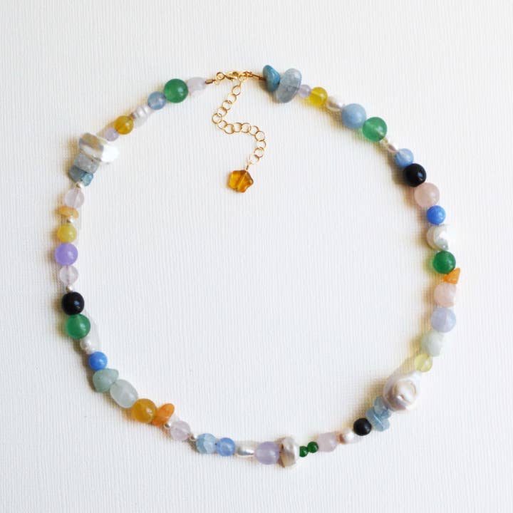 Gem & Blue - Wholesale Beaded/Pearl Necklace - Trove Bead Necklace