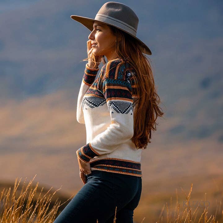 KuzcoHandmade - Wholesale Knit Sweater - Women's - Alpaca Wool Sweater, White Pullover for Women