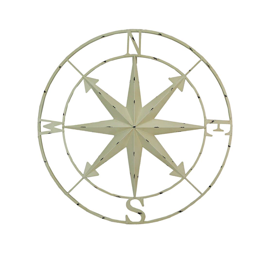 Zeckos - Wholesale Wall Accent - Distressed Metal Nautical Compass Rose Wall Hanging 28 Inch0