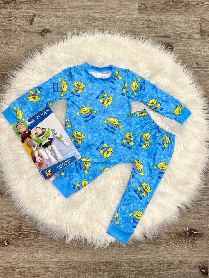 Green Alien Jammy for wholesale by Two Cute Boutique LLC