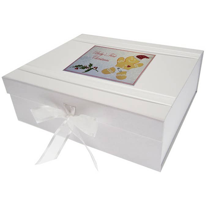 Scatola ricordo First Christmas Gingerbread Man (XBG3X) per la vendita all'ingrosso da parte di White Cotton Cards