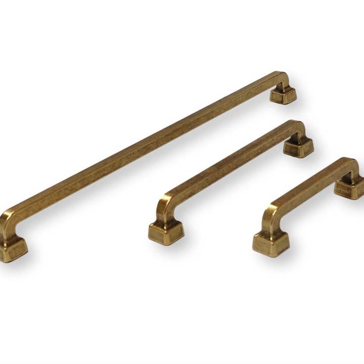 Industry Hardware - Wholesale Knob/Pull - Mission Drawer Pull "Capri" in Antique Brass - Brass Cabinet Hardware