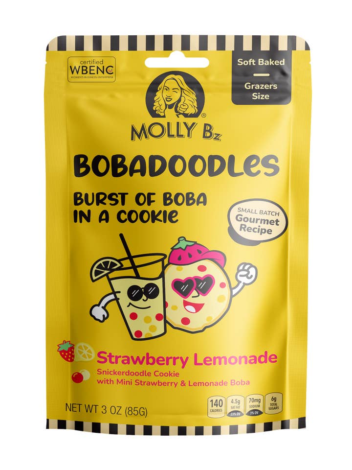 Bobadoodles - Mini Shortbread Cookies with Boba for wholesale by Molly Bz