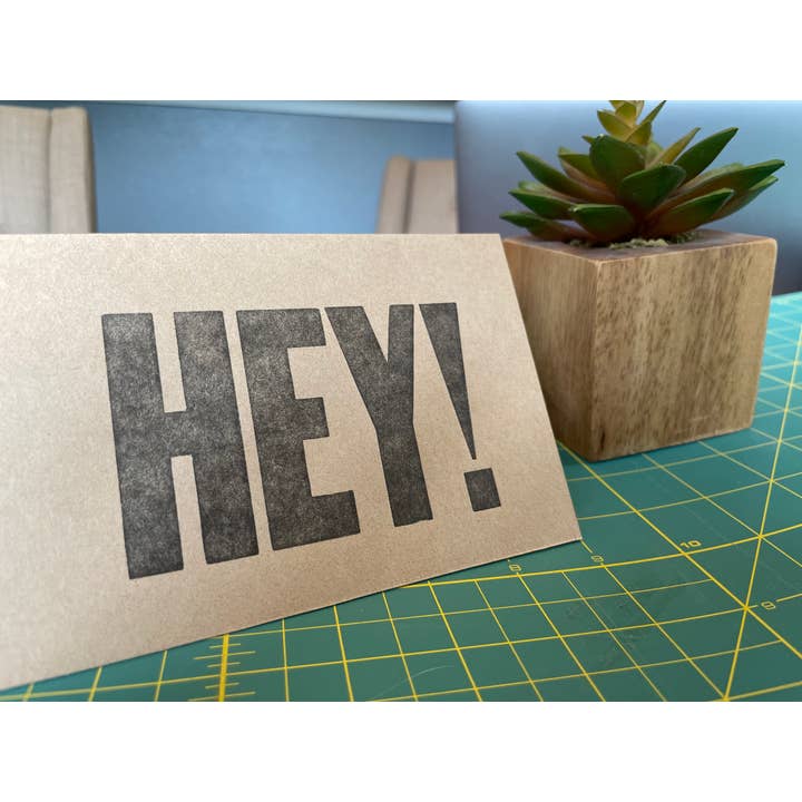 Hey! - Greeting Card for wholesale by The Rugged Press