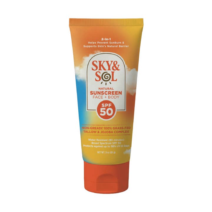 Natural Sunscreen Face and Body SPF 50 (12 Case Pack) for wholesale by Sky and Sol