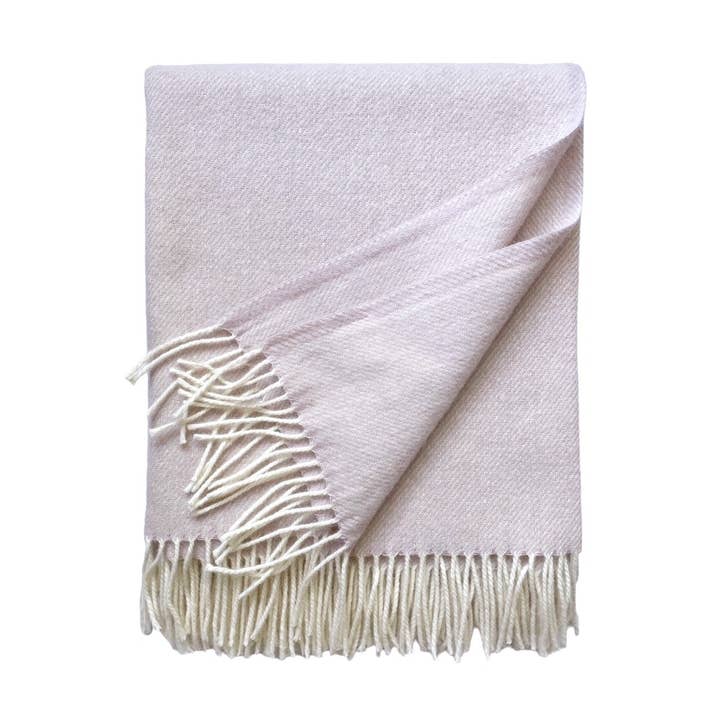 Plaid "Uni" 100 % laine norvégienne (140x180 cm, rose pâle) pour la vente par WoolOnly