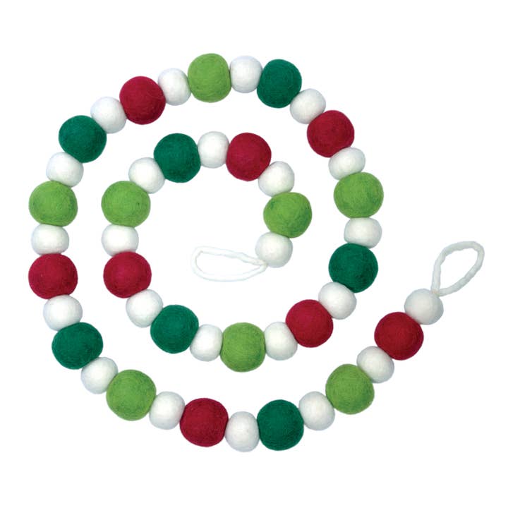 dZi Handmade - Wholesale Bunting/Garland - Elf Red, Green & White Garland