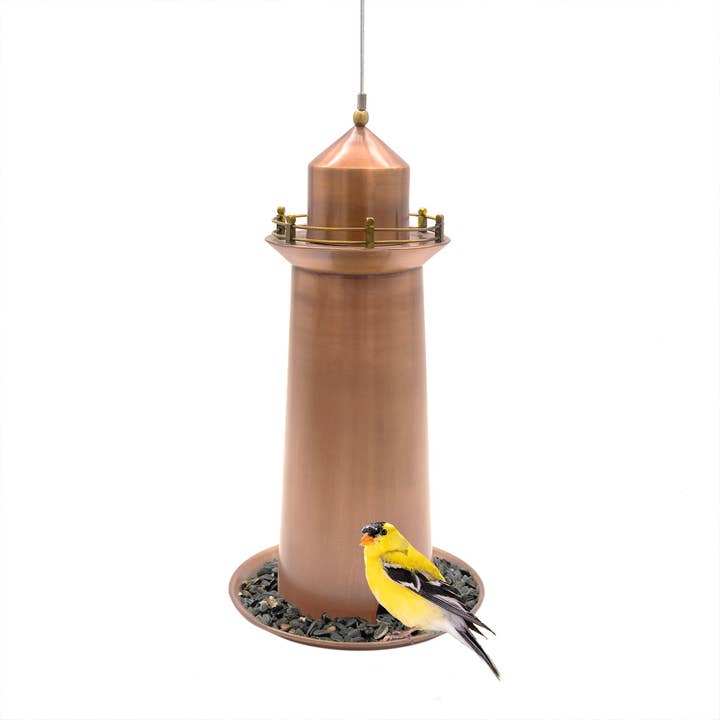 Copper Lighthouse Bird Feeder for wholesale by Good Directions
