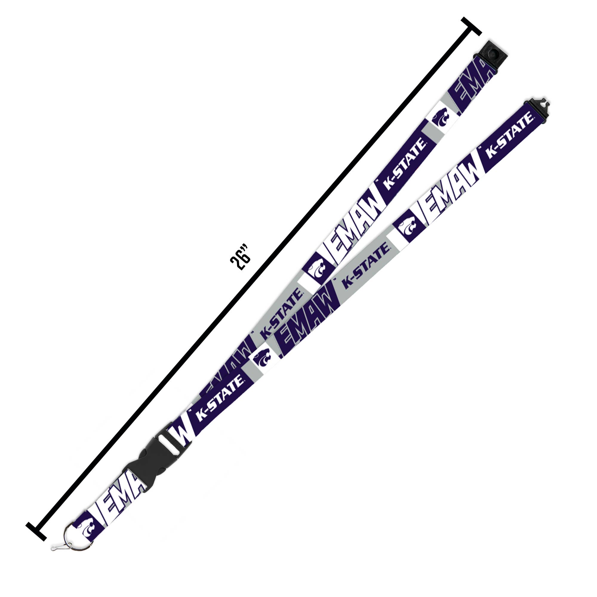 Rico Industries - Wholesale Lanyard - Unisex - NCAA  Kansas St Wildcats - KSU  19" x 1"  Lanyard Keychain2