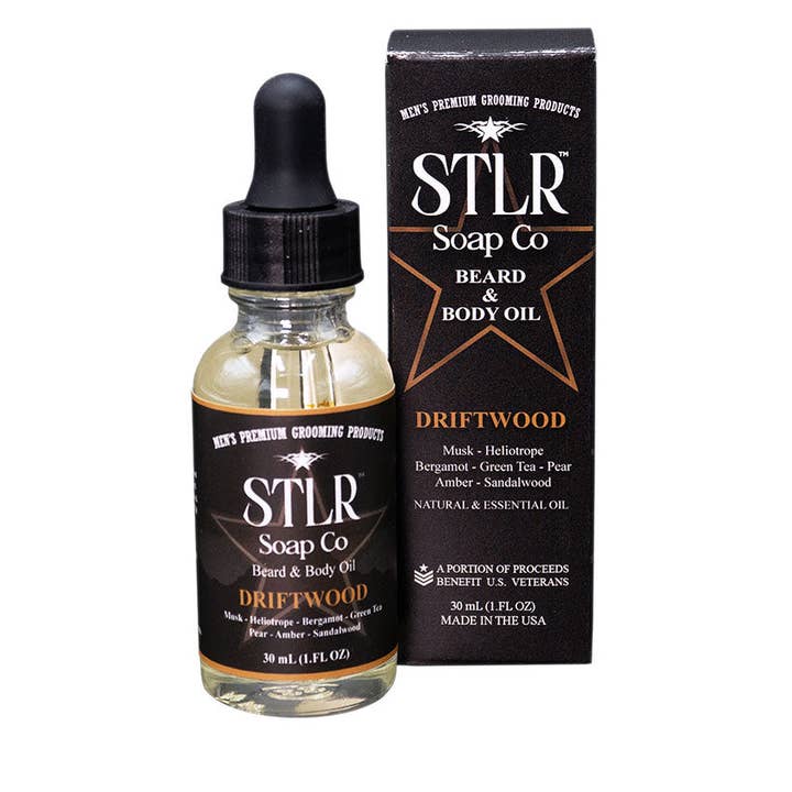 Driftwood Beard Oil for wholesale by STLR Soap Company