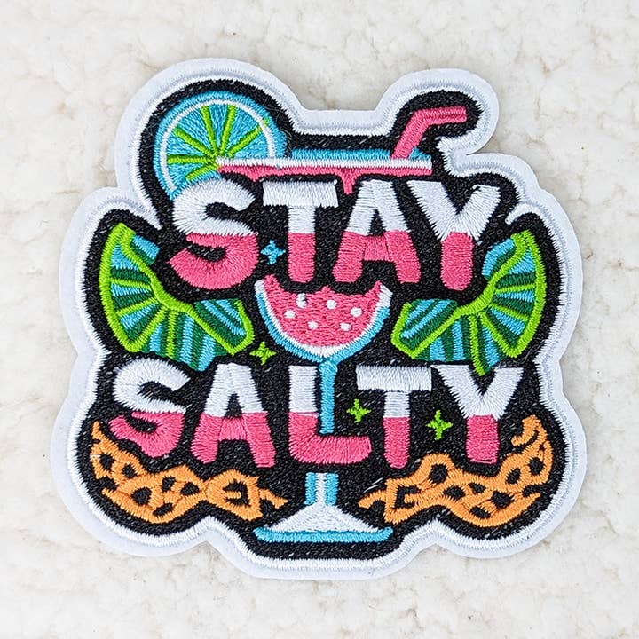 Stay Salty broderad möss/ficklapp för wholesale av Trendy Transfers