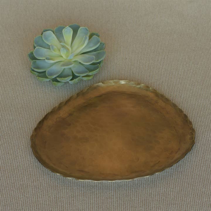 HomArt - Wholesale Decorative Plate/Dish/Bowl - Fika Organic Plate, Brass - Lrg