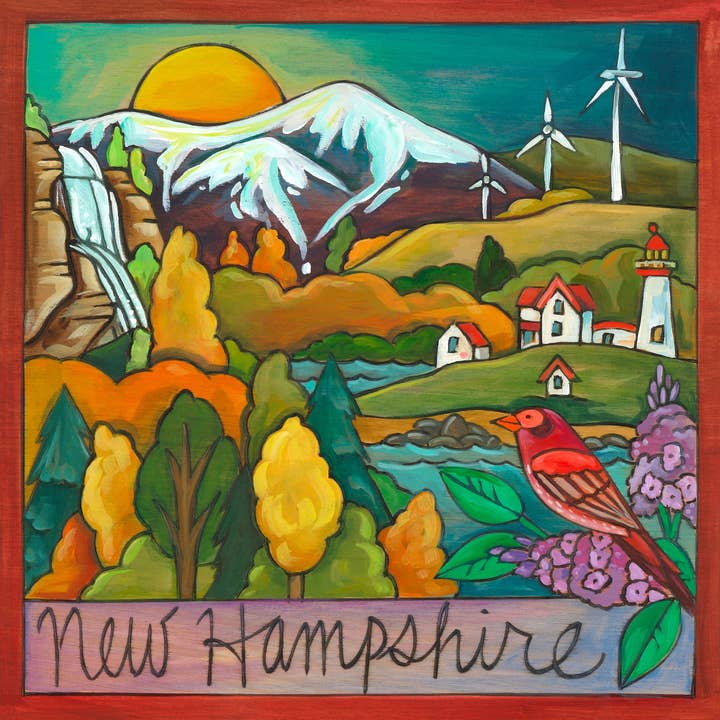 Placa de pared «The Granite State» | New Hampshire, 9 x 9 para venta al por mayor de Sticks